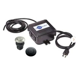 Dual Outlet Sink-Top Air Switch Kit w/ Satin Nickel & Matte Black Buttons for InSinkErator Garbage Disposal