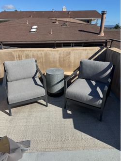 Outer Charcoal Aluminum Outdoor Armchair Conversation Set