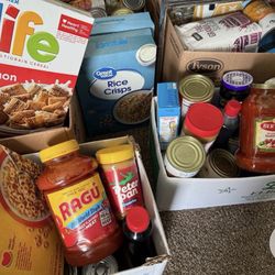 Food - Lots Of Boxes Of Unopened Food - Moving Can’t Take 