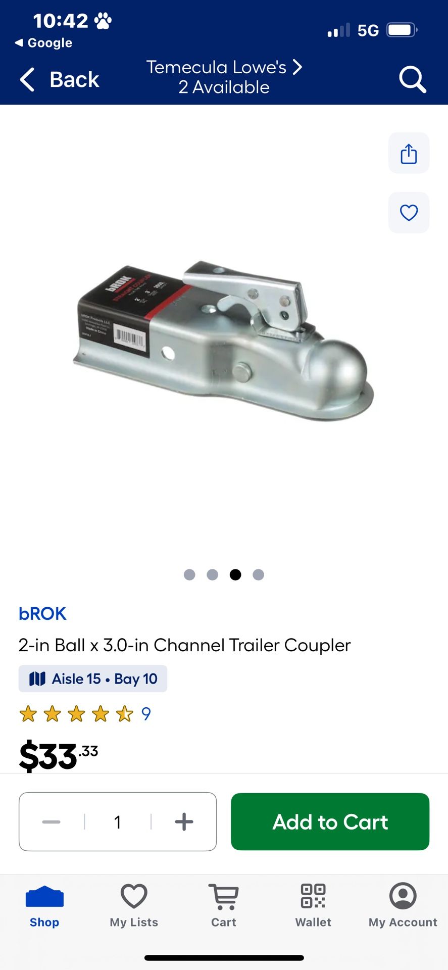 Trailer Coupler 3” Channel/2” Ball