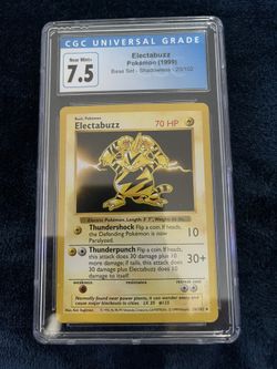 Electabuzz Shadowless 20/102 Base Set Pokemon Card CGC 7.5 Near Mint+