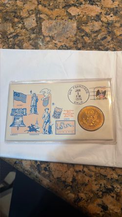 1976 American Revolution Bicentennial First Day Cover with Medal