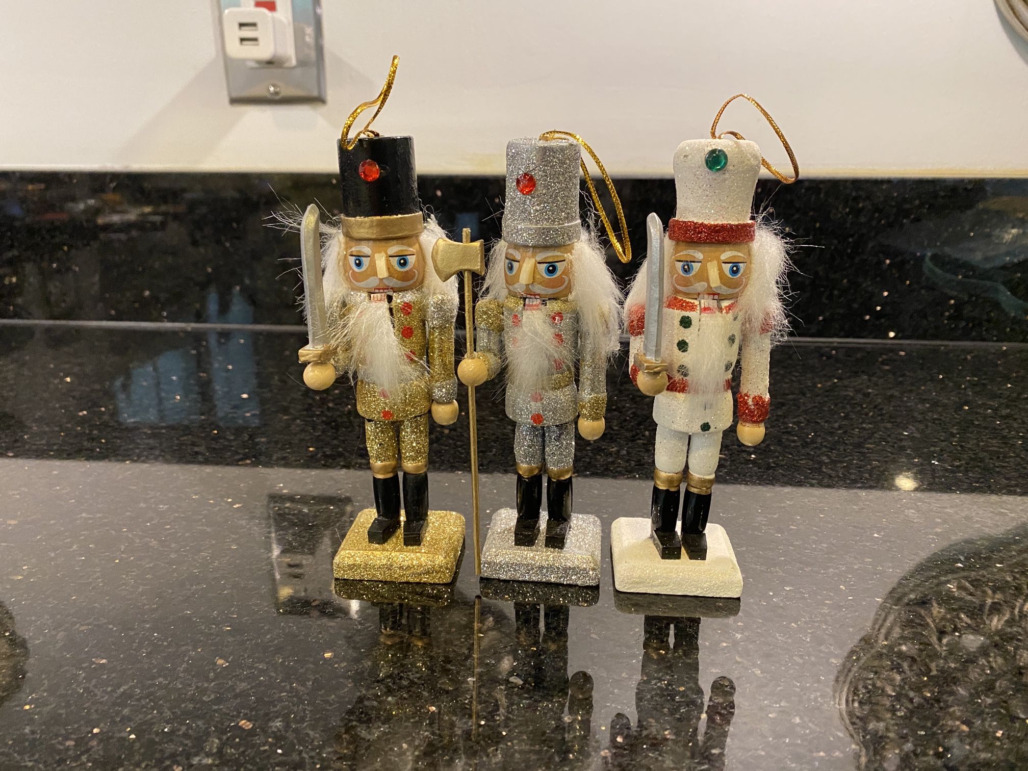 3 Wooden Nutcracker Doll Soldiers Mini 5” Figurine Ornaments