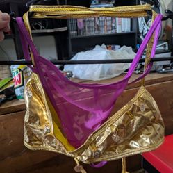 Gold And Purple Bikini With Skirt