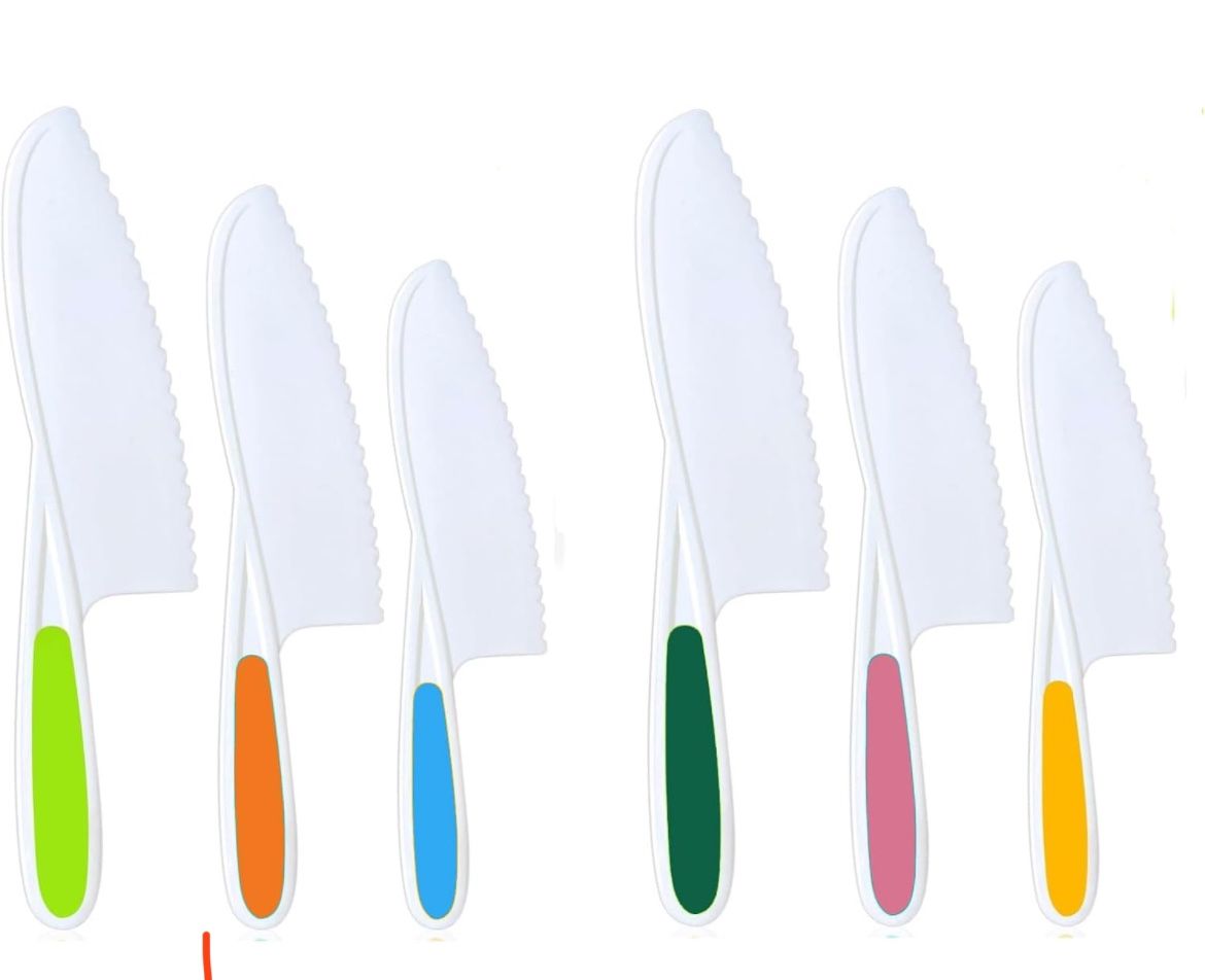 New In Box 6Piece Kitchen Cooking and Baking Knife Set,Children's Knives for Real Cooking,BPA-Free Kids' Toddler