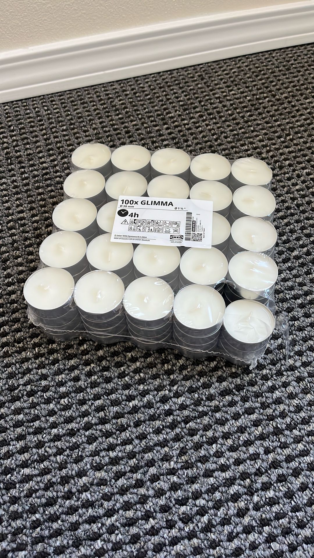 IKEA 100x Unscented Tealight Candle