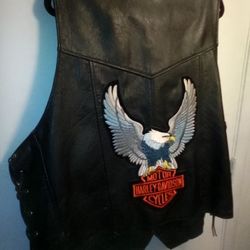 Authentic Leather Harley Davidson Vest