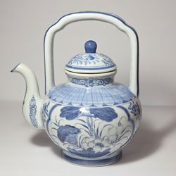 Blue and White Teapot Tea Kettle