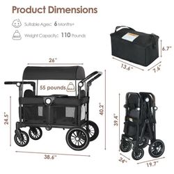 ❤️‍🔥 #1 Folding Wagon Type Stroller for 2$110