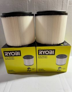 RYOBI Replacement Filter for 6 and 10 Gallon Wet/Dry Vacuums (2 pack)