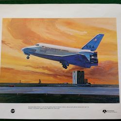 Vintage NASA -Rockwell International Space Division Shuttle Artwork 1970's