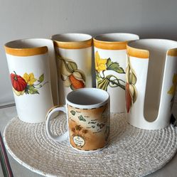 Italian Coasters, 4 pieces per box. Vintage porcelain M&T distributor 