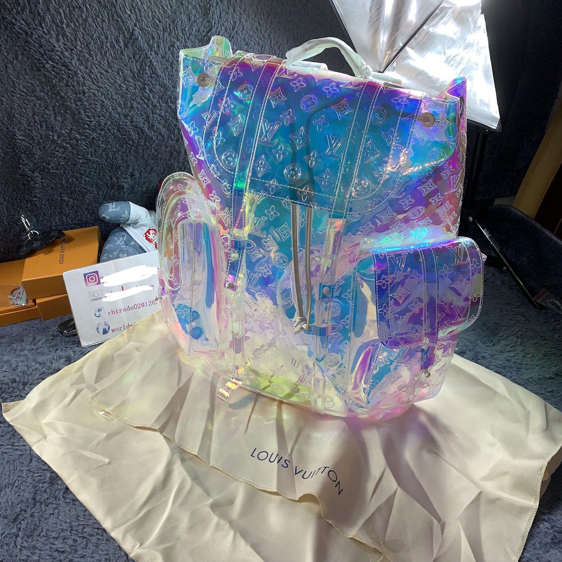 Louis Vuitton Christopher Backpack Monogram GM Prism Holographic for ...