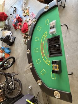 🎰 7-Player Folding Blackjack / Poker Casino Table + Accessories
