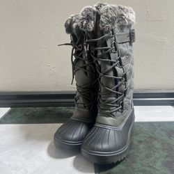 Grey Snow Fur Boots