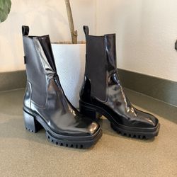 Allsaints Square Toe Stretch Ankle Boots 