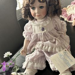 Vintage collectible porcelain doll “Kimberly” from The Hamilton Collection (1991)