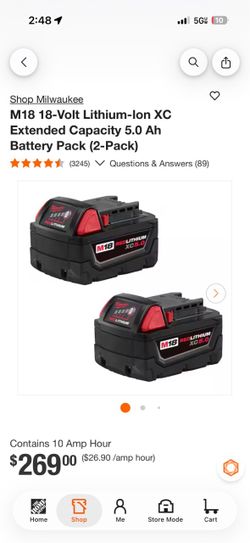 BRAND NEW m18 xc 5.0 Milwaukee batteries