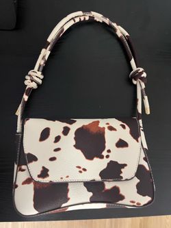 Western cow print shoulder bag