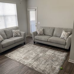 Gray Sofa and Loveseat