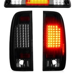 LED Tail Light Assembly + 3rd Brake Light Fit for F250 F350 F450 F550 Super Duty 1 (0nly Fits Styleside/Fleetside Models, DO NOT Fit Flareside