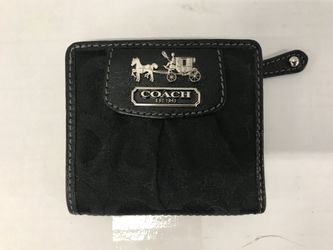 Coach Madison Op Art Black Sateen Small Wallet