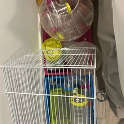 Give Away FREE Hamster Cages, Wheels , House And Bottles 