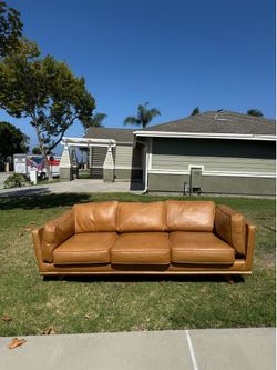 Article Timber 90” Leather Sofa – Charme Tan