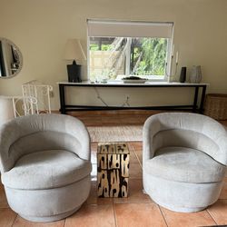 2 Swivel West Elm Chairs 