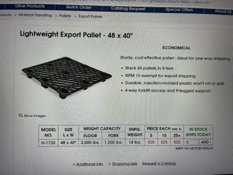 Uline Light Weight Plastic Pallet