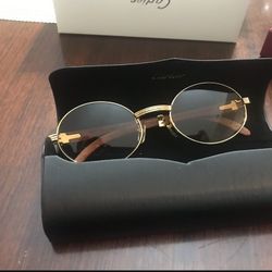 Cartier Giverny Vintage Gold Platinum Bubinga Wood Sunglasses Glasses Frames