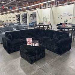 New Black Sectional 