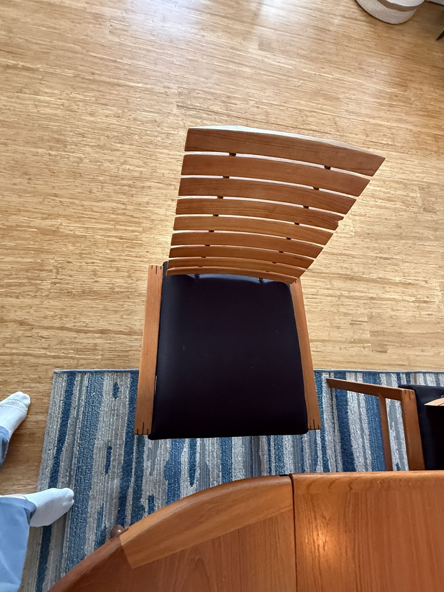 Solid Wood Dining Table with 4 Matching Chairs – Mid-Century Style