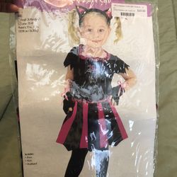 Fun World Girls Sweetheart Cat Halloween Costume Size 3t/4T NIP