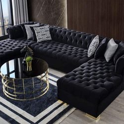 Lauren Velvet Black Double Chaise Sectional
Nova Furniture