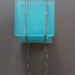 ITALY 925 Sterling Silver-Figaro Chain Necklace 24 inches, 18.5g