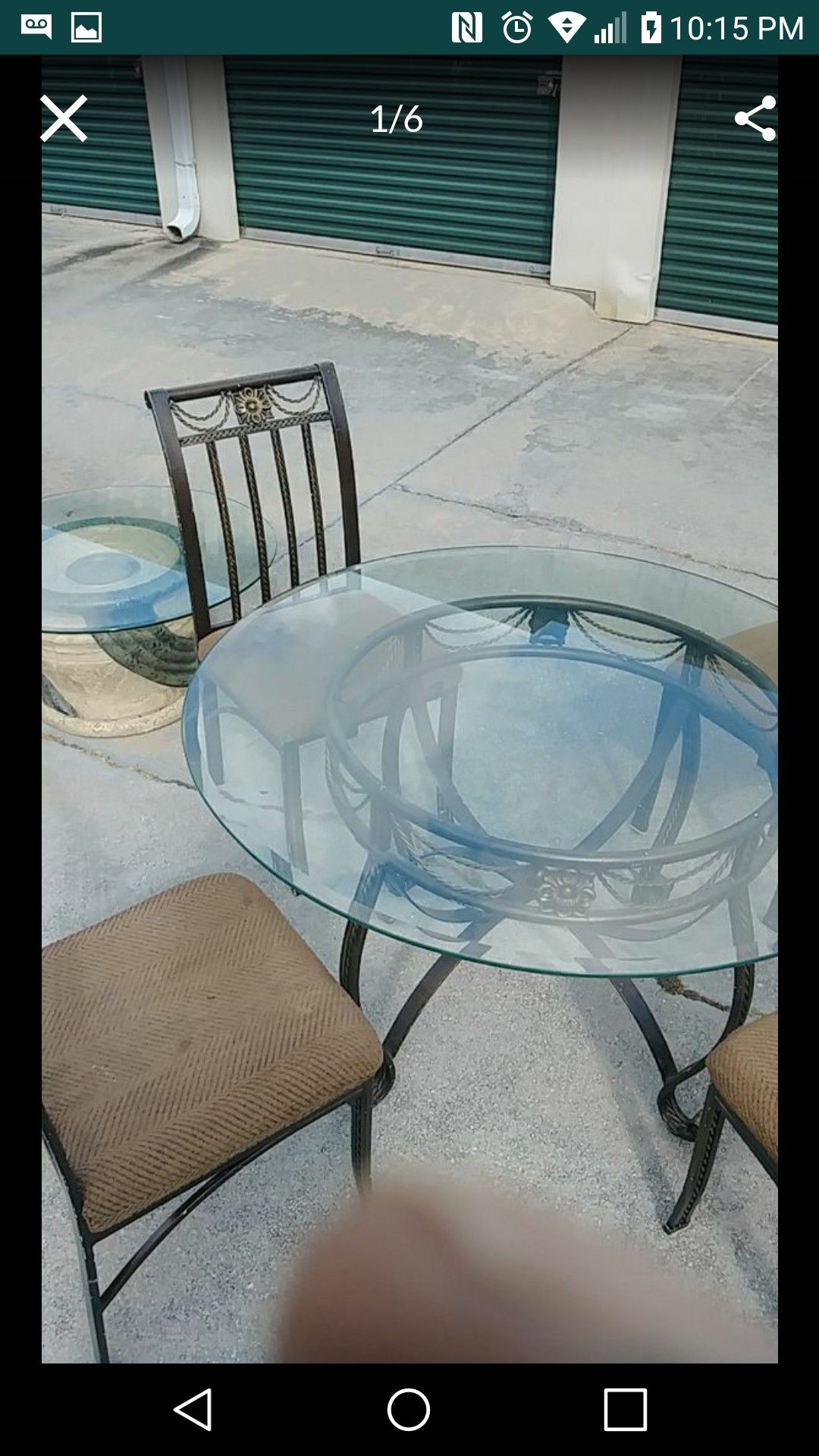 Iron Dining room table plus 4 chairs