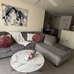Grey sectional couch