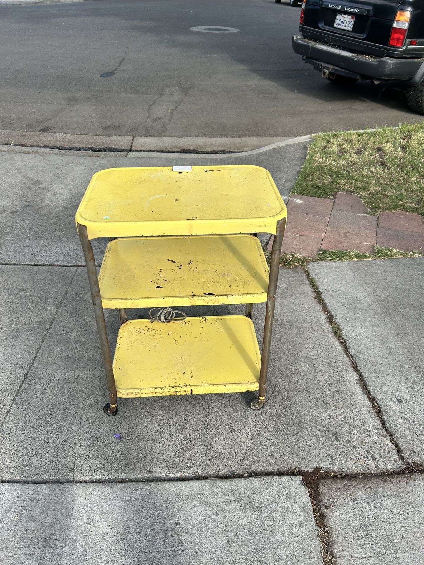 Utility Cart Metal With Plugs Dim 22”x16”x30 H