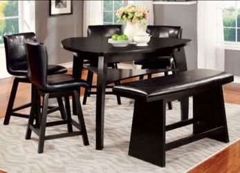 Brand New Black 6pc Counter Height Dining Table Set