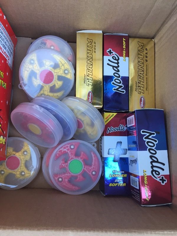 Golf balls and fidget spinners