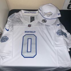 Buffalo Bills Bundle Keon Coleman White Rivalry Jersey Adult Mens XXL + NEW Era Rivalry Snapback cap BOTH New with tags adult Men’s size “Bills MAFI