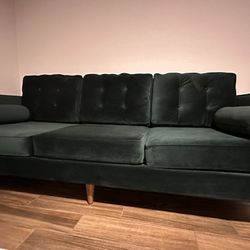 Like New Velvet Sofa Green 