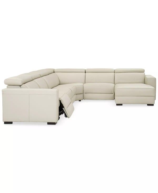 Macys LEATHER Modular Sectional Recliner Chaise