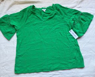 NEW Tribal Jeans Blouse Large Green