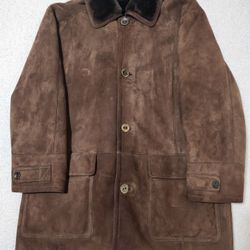 Authentic Men’s European Sheepskin Fur Coat - Size M
