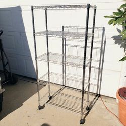 Metal Storage Shelf On Wheels 