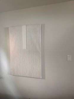 Large White Textured Abstract Canvas Wall Art