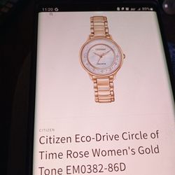 Reloj Citizen Eco Drive Mother Of Pearl Circle Of Time En Perfectas Condiciones Trabajando Bien De Dama 