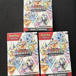Pokemon cards Prismatic evolutions booster bundles 3 available 
